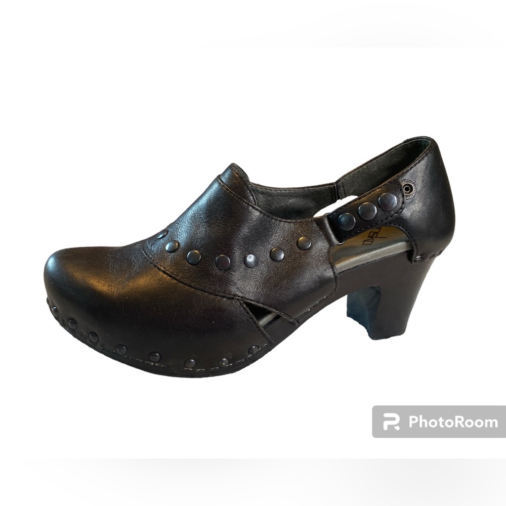 Damaged Black Dansko Clog Heels size 38